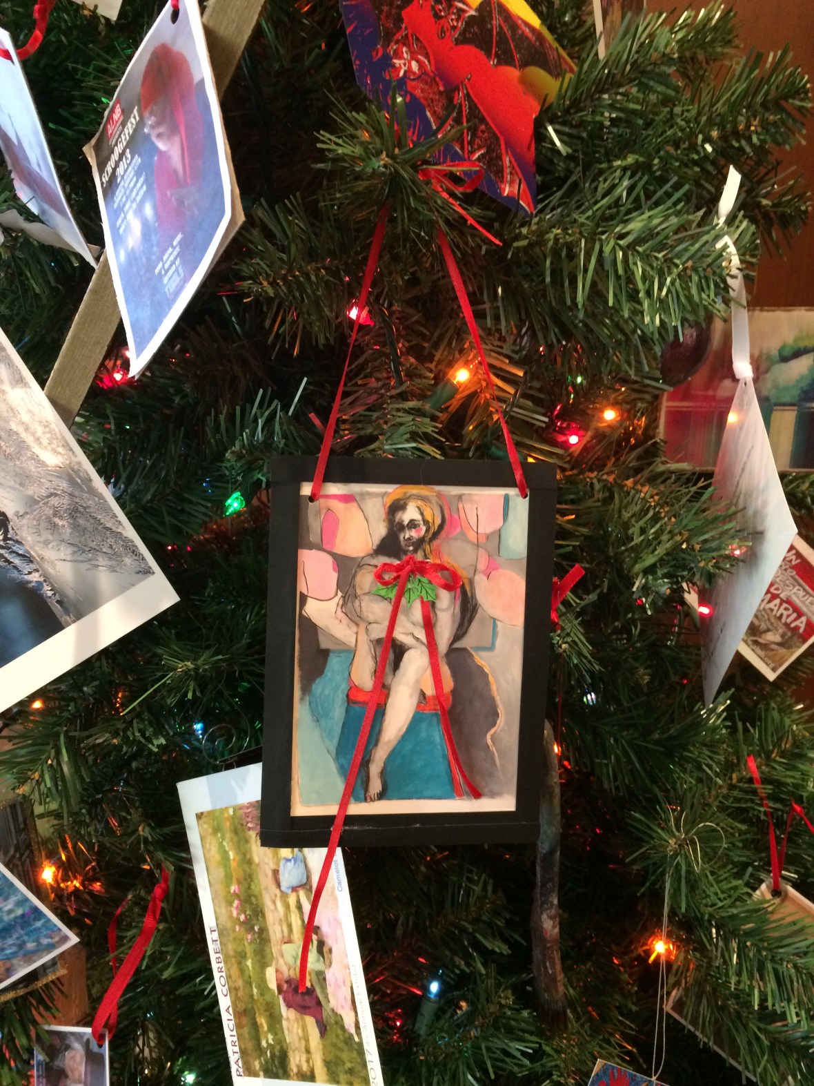 xmas card on nbmaa tree